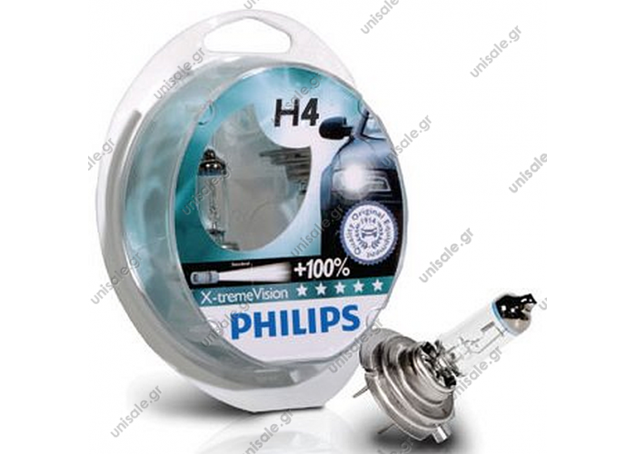 Philips H4 12342 Xtreme Vision Plus 130 45m Halogen Light Bulbs