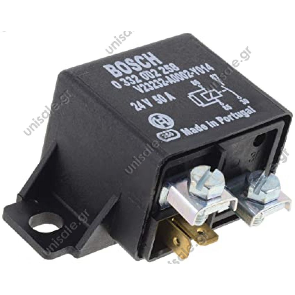 0332002257, BOSCH 24V 50/50Amp. BOSCH ΡΕΛΕ Relay BOSCH 0332002257 24V