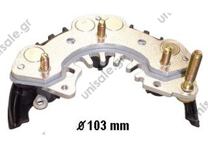 19511 TRANSPO Rectifier HITACHI 103mm B+ M6 W/o trio à 19511 TRANSPO Rectifier HITACHI 103mm B+ M6 W/o trio à