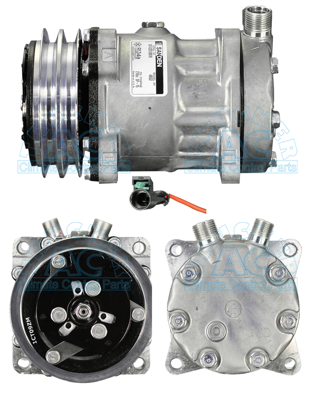 Klimakompressor Für VOLVO LKW - Sanden SD7H15 Kompressor 12V/24V